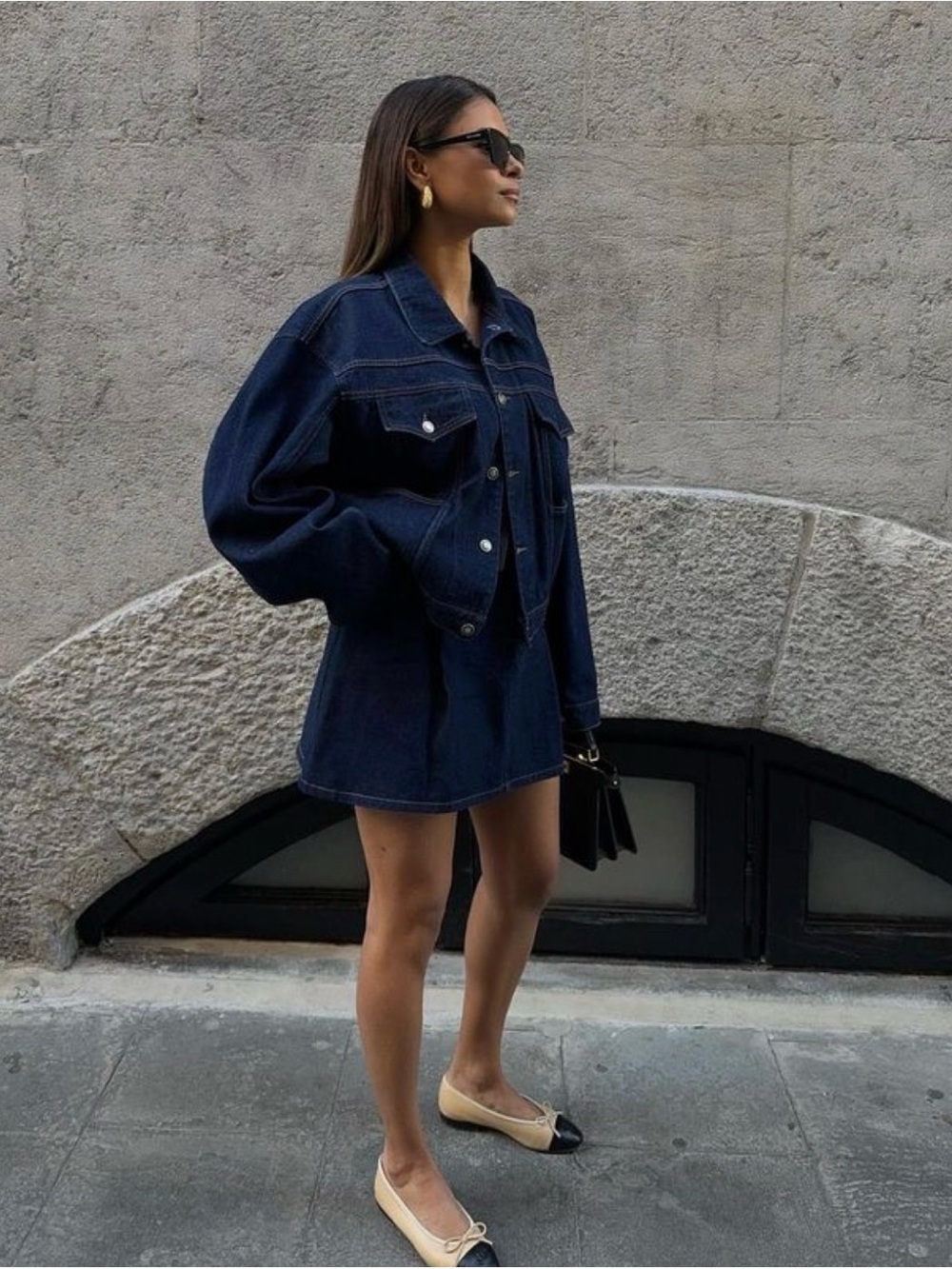 ACOA Dark Indigo Denim Jacket and Skirt Set